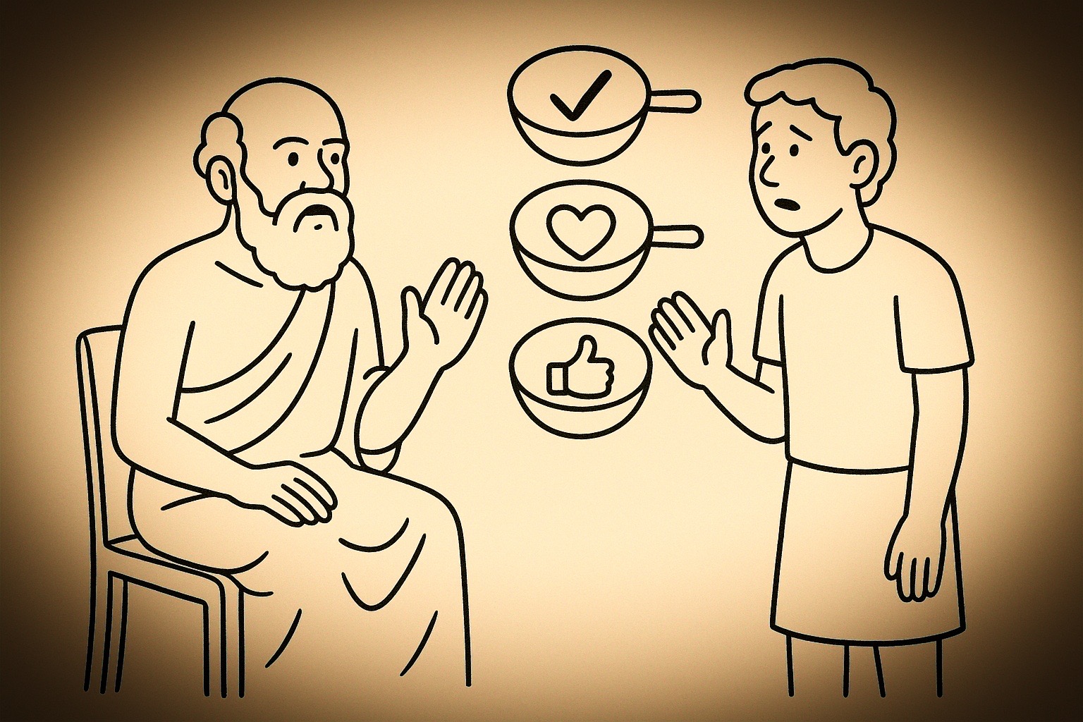 Drei Siebe des Sokrates